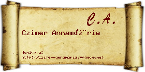 Czimer Annamária névjegykártya