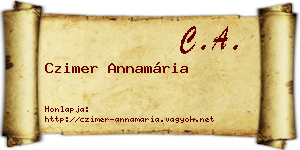 Czimer Annamária névjegykártya