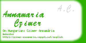 annamaria czimer business card